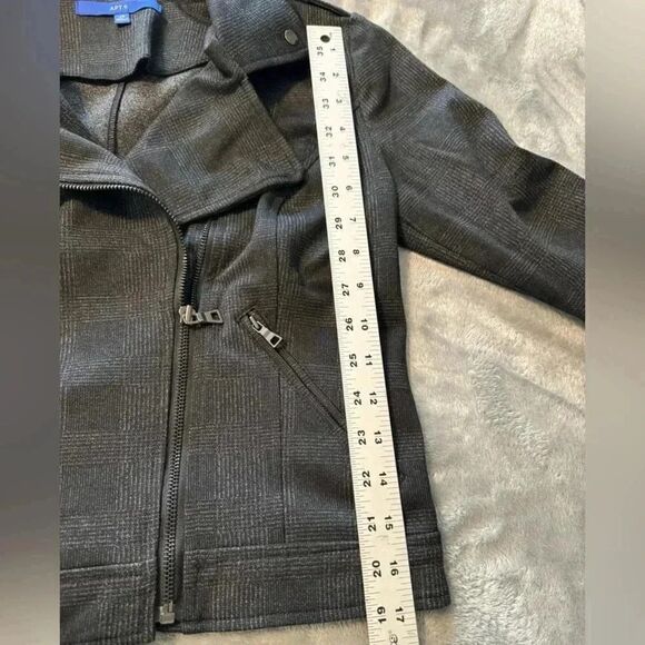 Apt 9 Moto Jacket Gray Plaid | Size XS - Picture 5 of 9